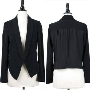 Dex Women's Black Blazer Sz M NWT Sheer Back Open Pointed Front Office Executive